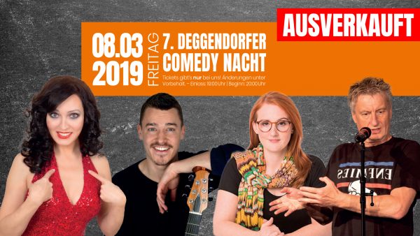 Die nächste Deggendorfer Comedy Nacht steht in den Startlöchern. Tickets gibt's nur im Café Bachmeier in Deggendorf, Oberer Stadtplatz 4!